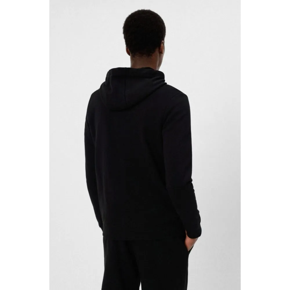 HUGO BOSS - Zip Through Sweatshirt In Terry Cotton With Logo Patch