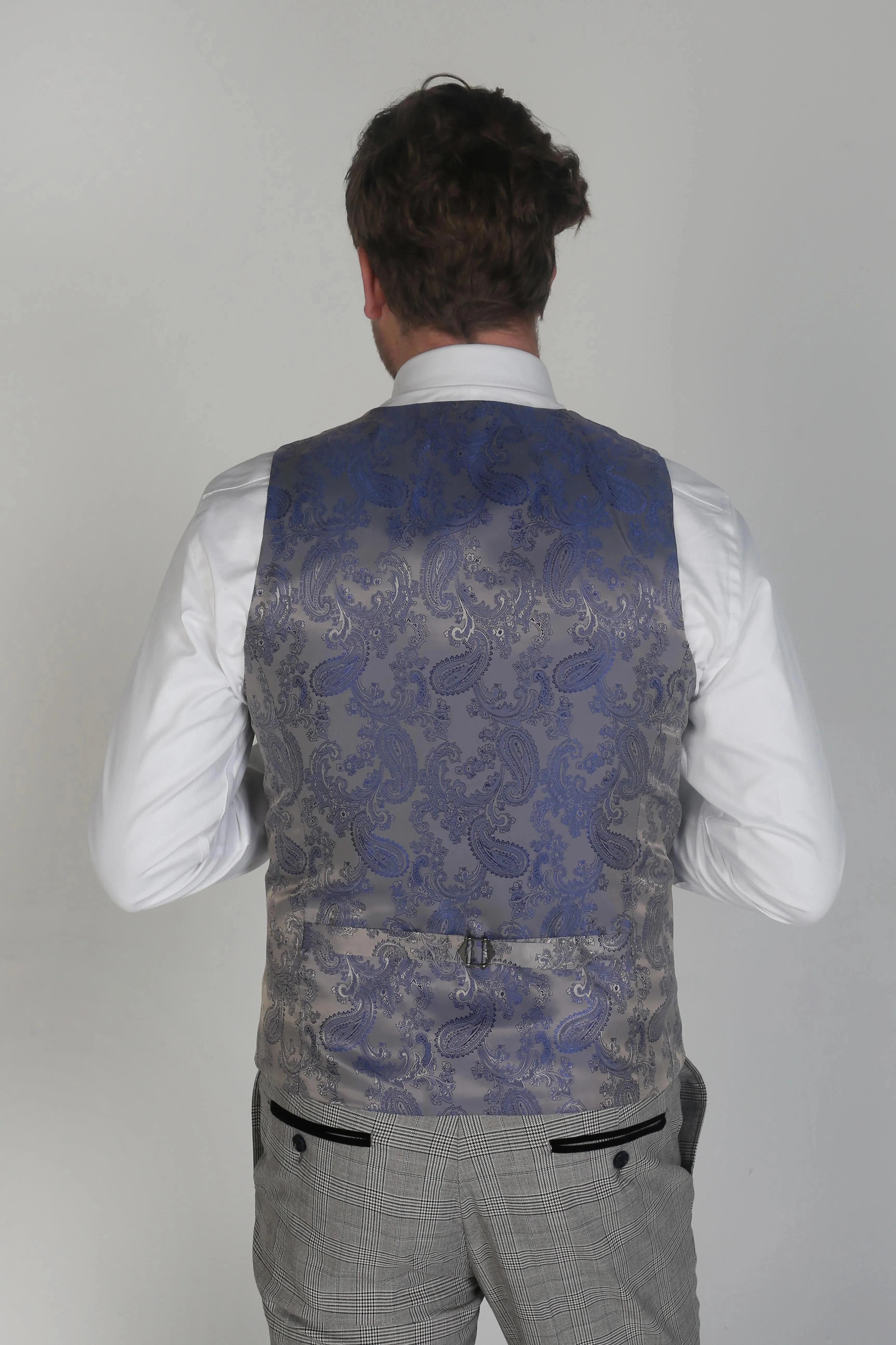Hugo Check Grey Waistcoat
