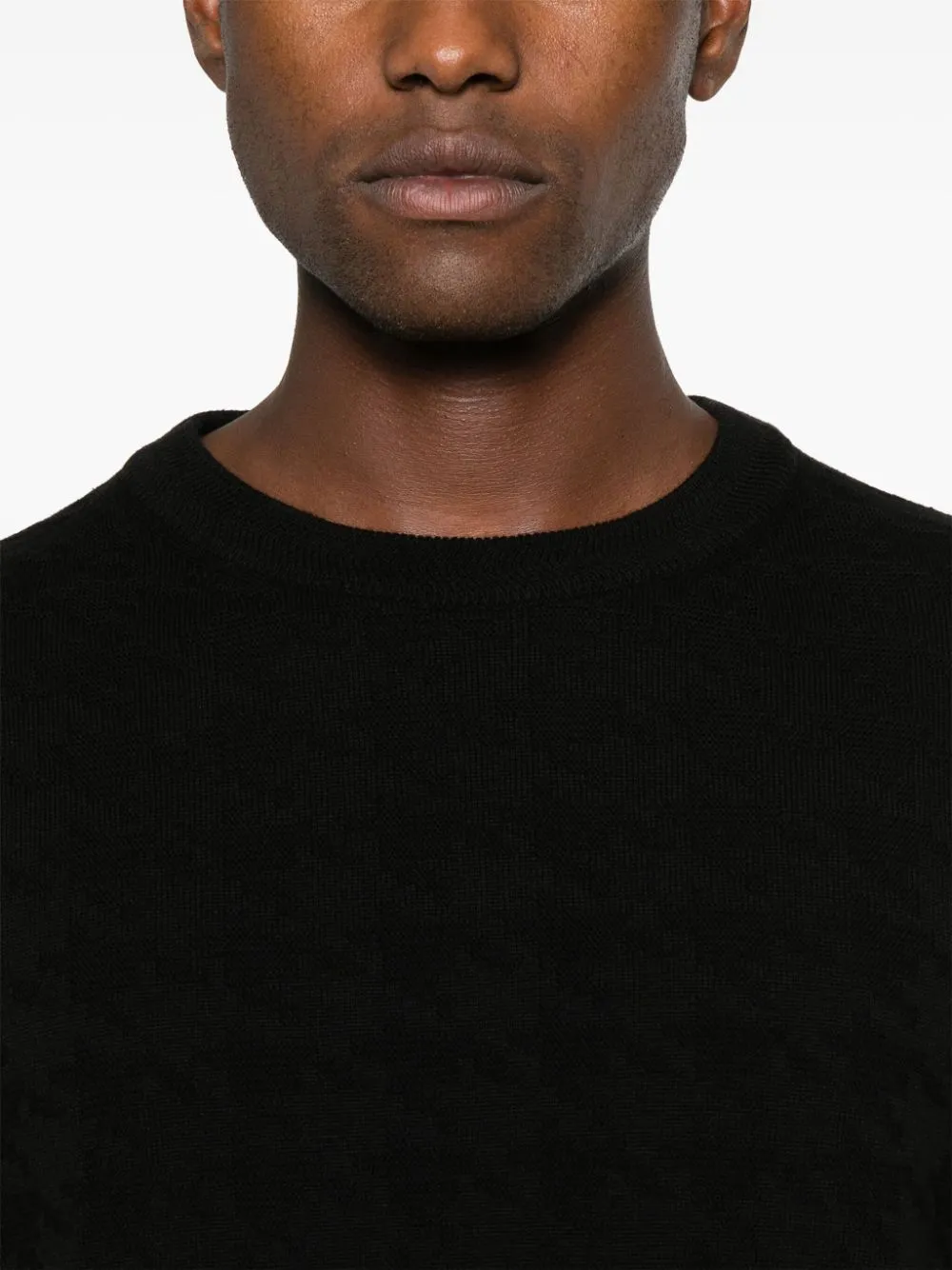 Hugo Men's Steeth Knit Cotton Pullover, Black