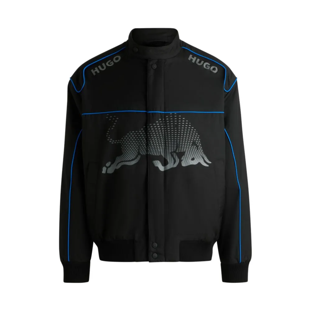 HUGO x RB water-repellent jacket with degradé bull graphic