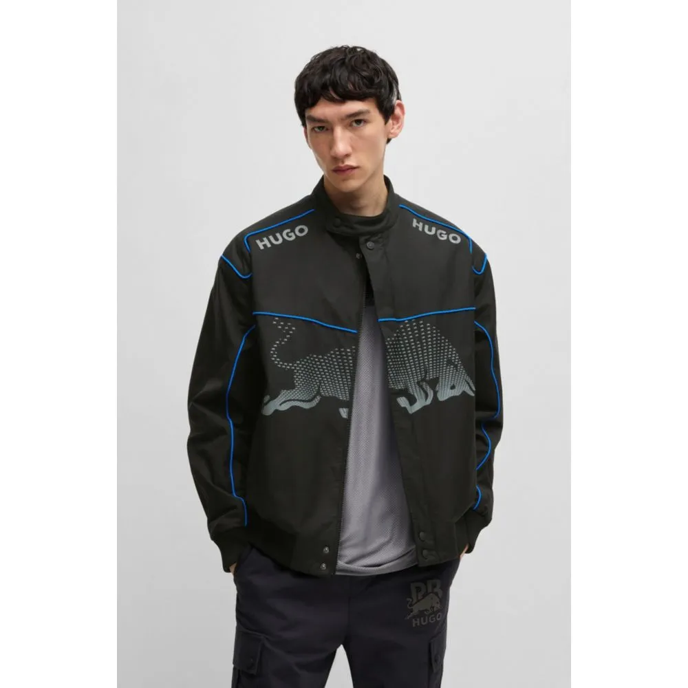 HUGO x RB water-repellent jacket with degradé bull graphic