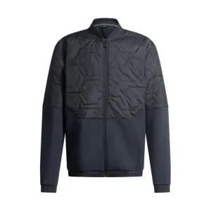Hybrid sweatshirt with quilted upper body and mesh lining