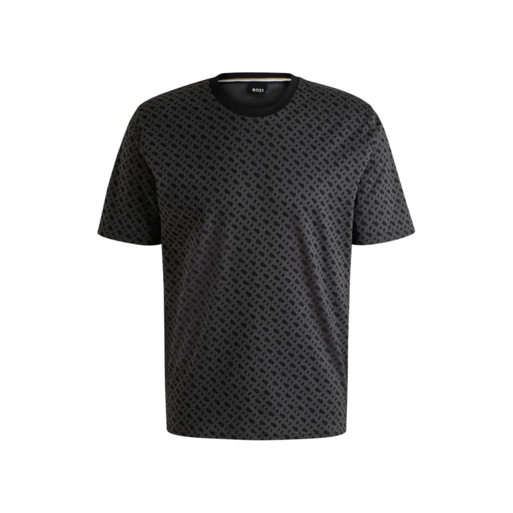 Interlock-cotton pajama T-shirt with Double B monogram print