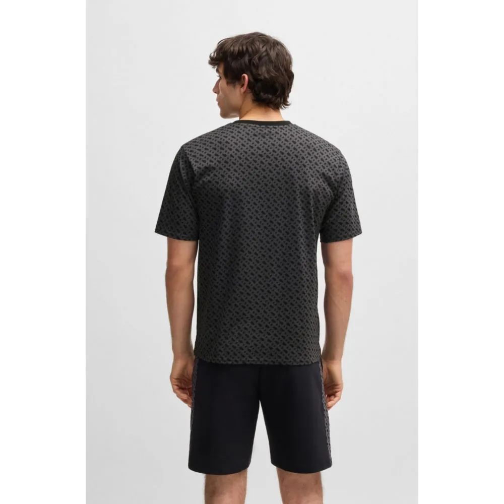 Interlock-cotton pajama T-shirt with Double B monogram print