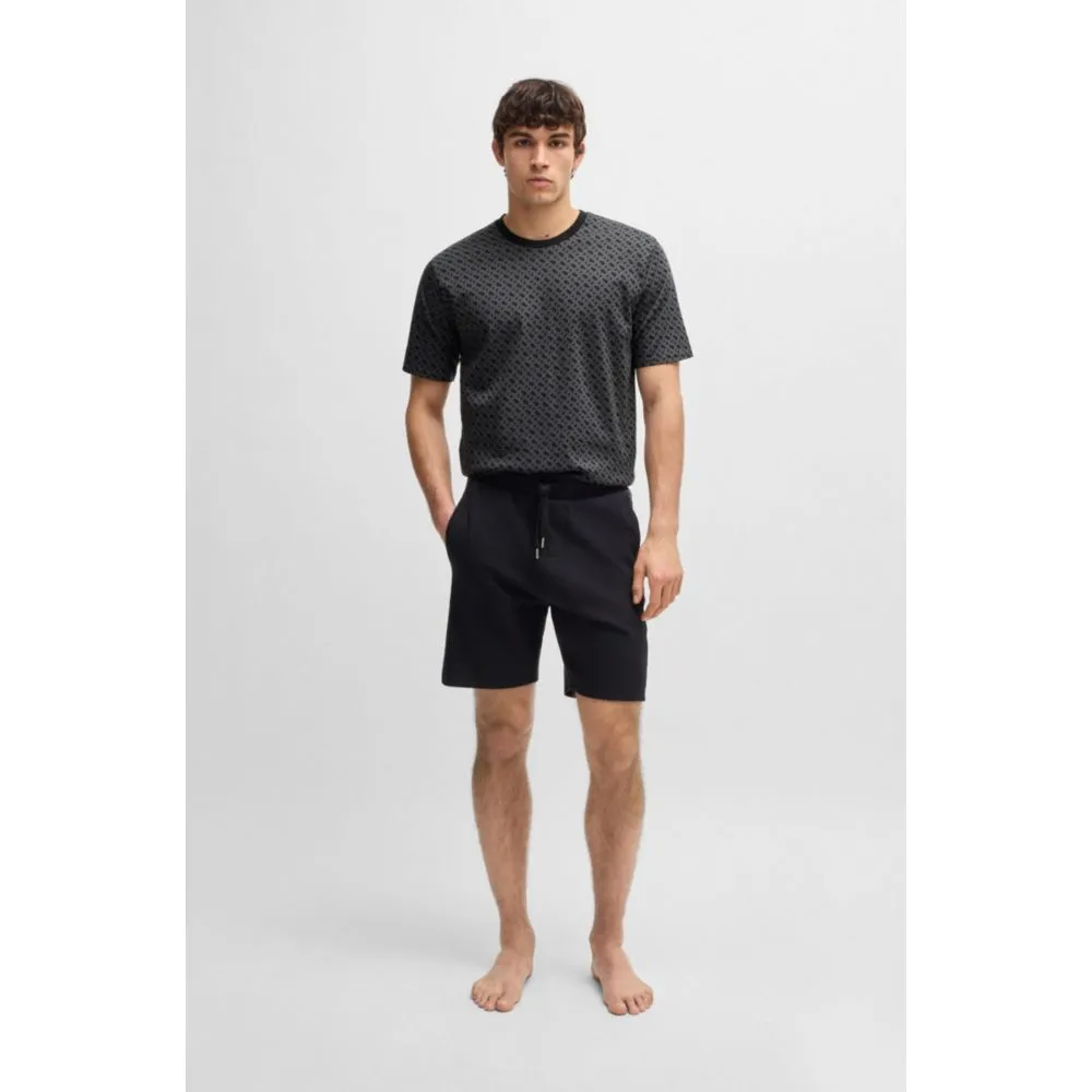 Interlock-cotton pajama T-shirt with Double B monogram print