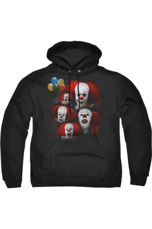 It Many Faces of Pennywise Adult Pull Over Hoodie