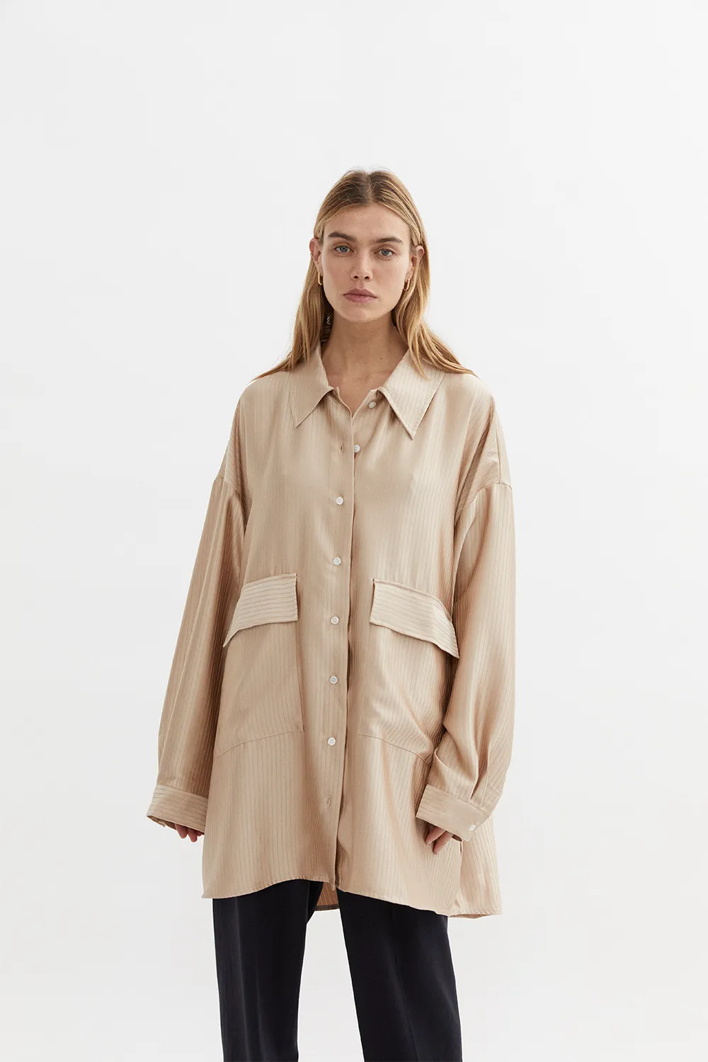 Knox Stripe Shirt Beige