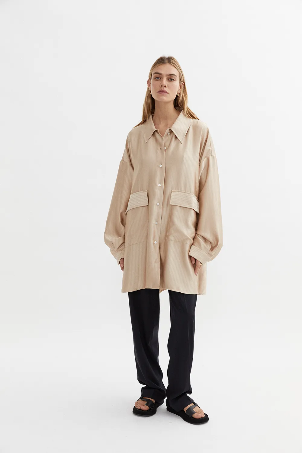 Knox Stripe Shirt Beige
