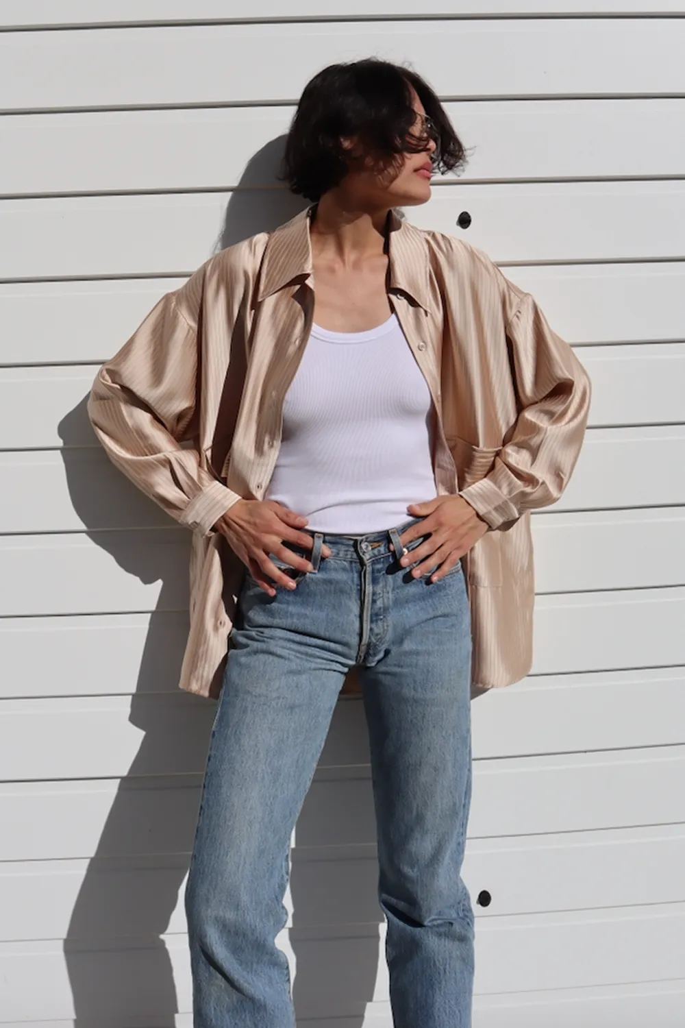 Knox Stripe Shirt Beige