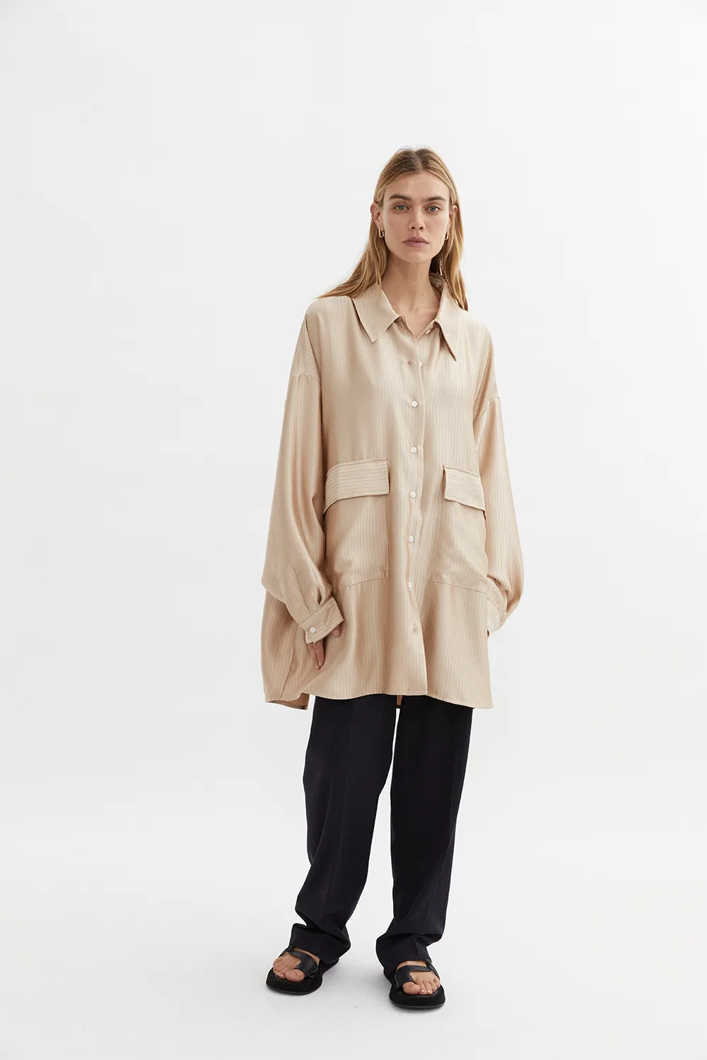 Knox Stripe Shirt Beige