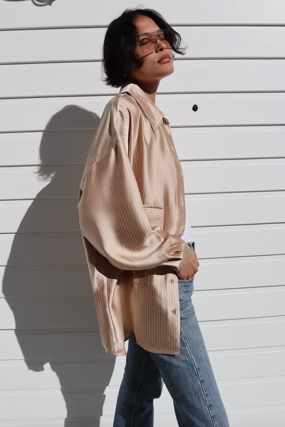 Knox Stripe Shirt Beige