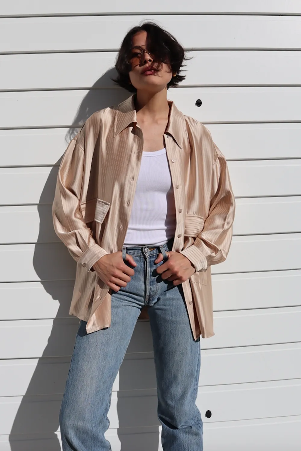 Knox Stripe Shirt Beige