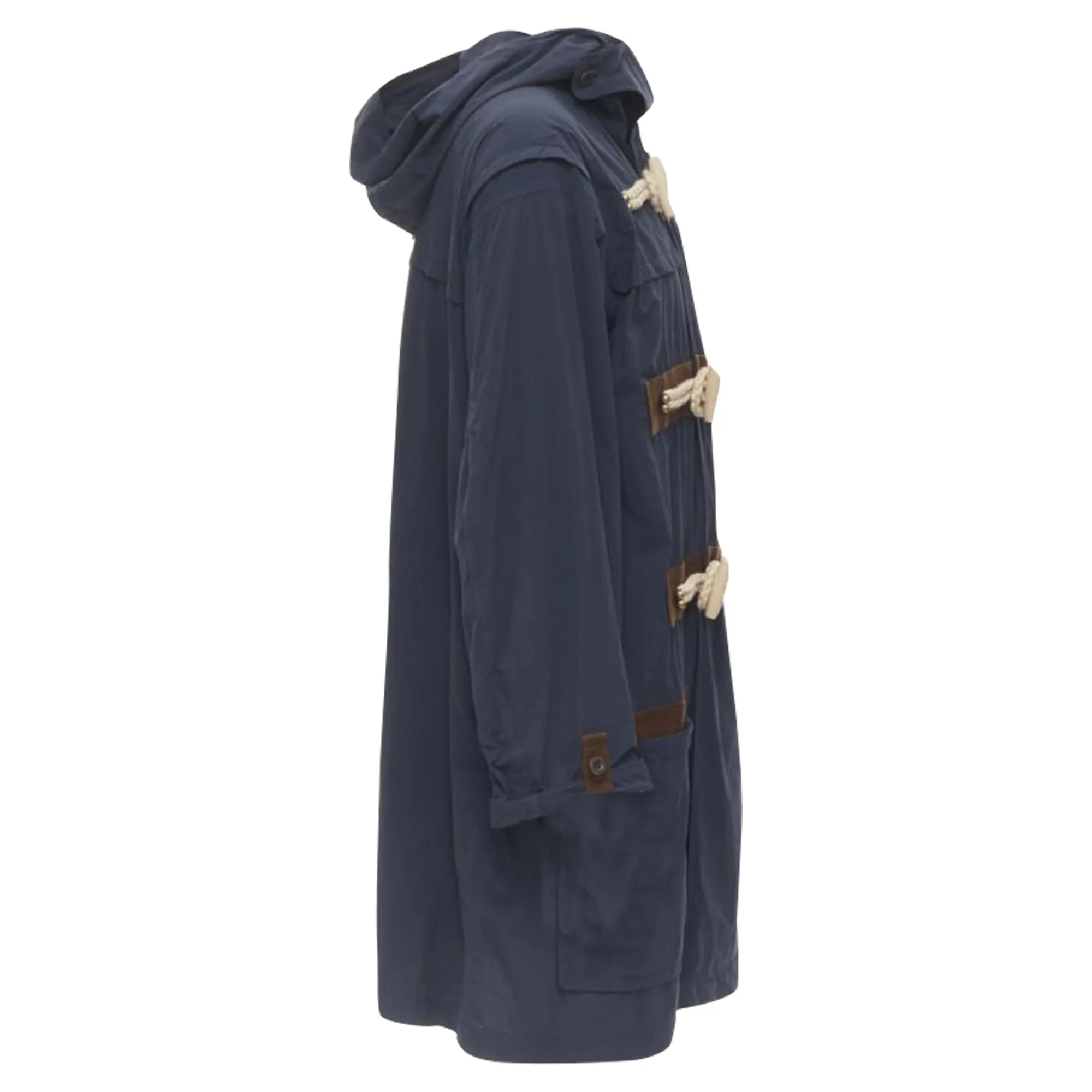 Kolor rope wood toggle button parka jacket