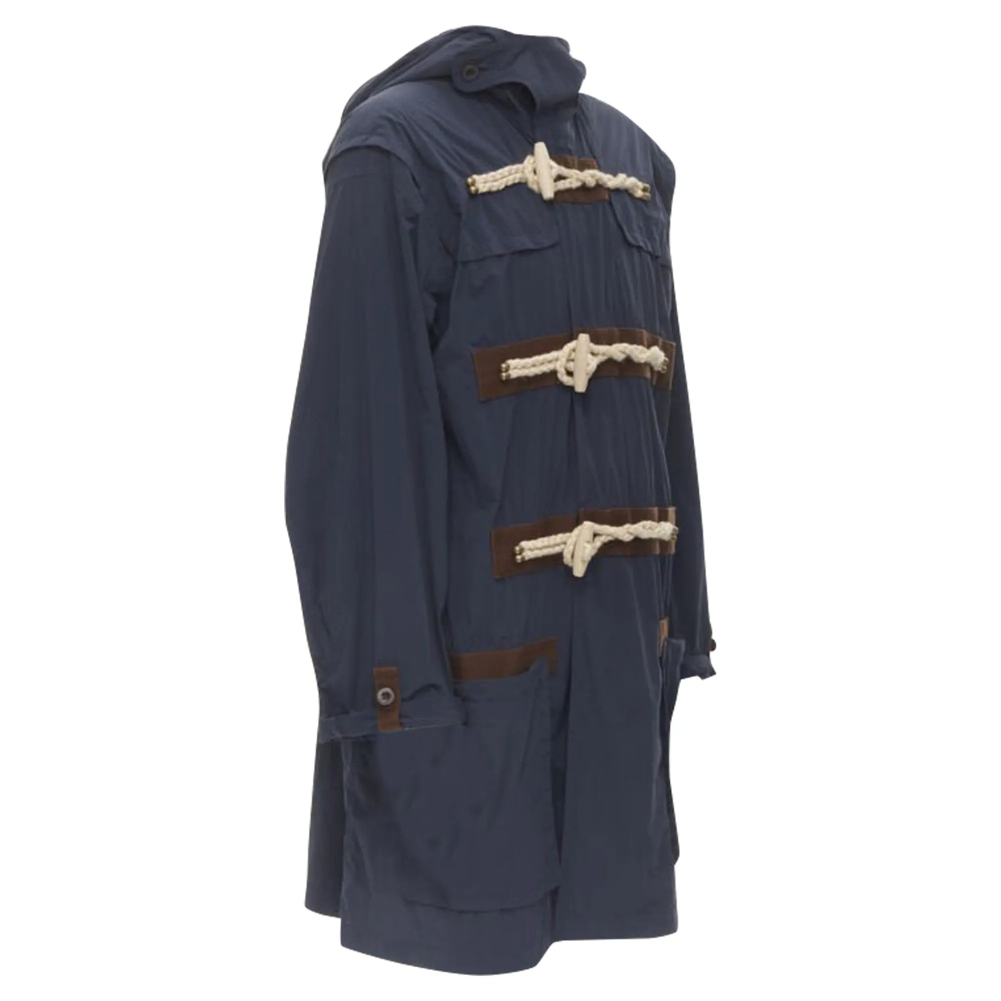 Kolor rope wood toggle button parka jacket