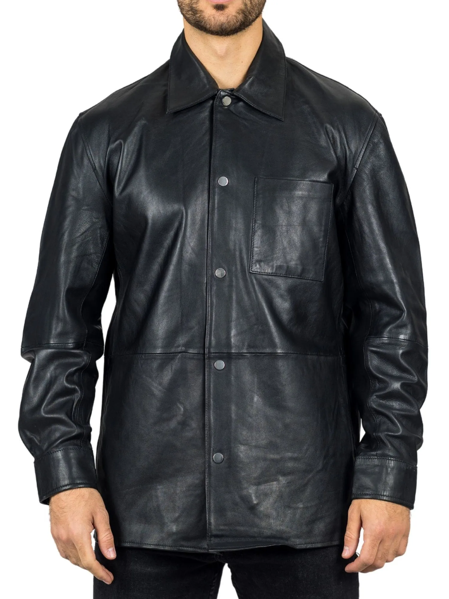 Leather Shirt Western Trucker Jacket