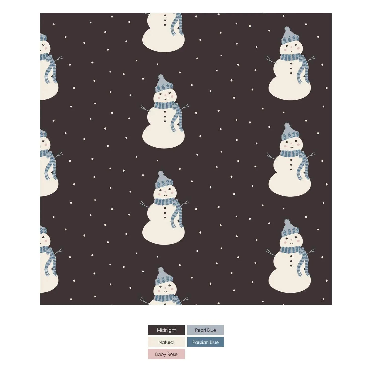 Long Sleeve Pajama Set In Midnight Snowman