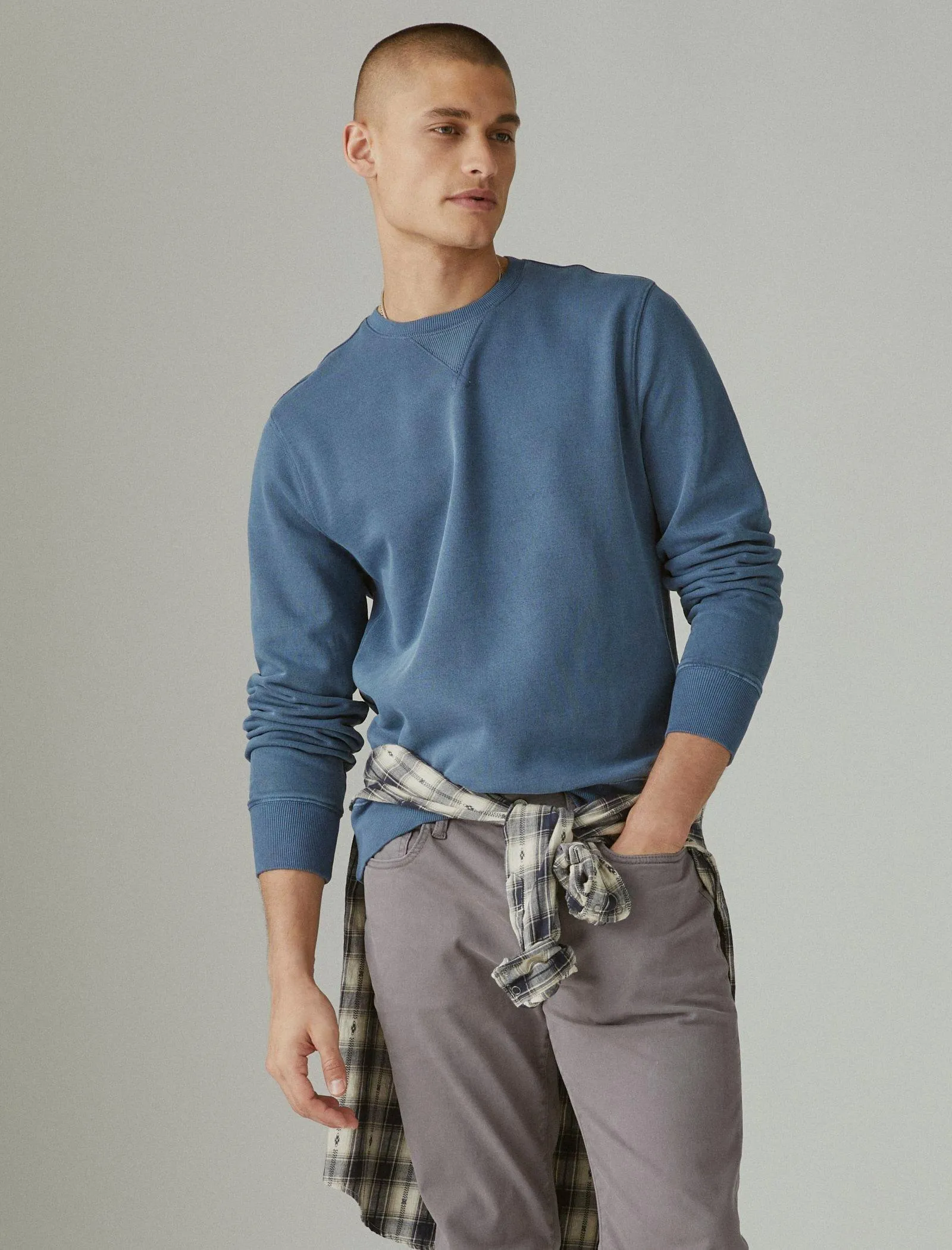Lucky Brand Men's Cloud Soft Fleece Crew Neck Sweatshirt