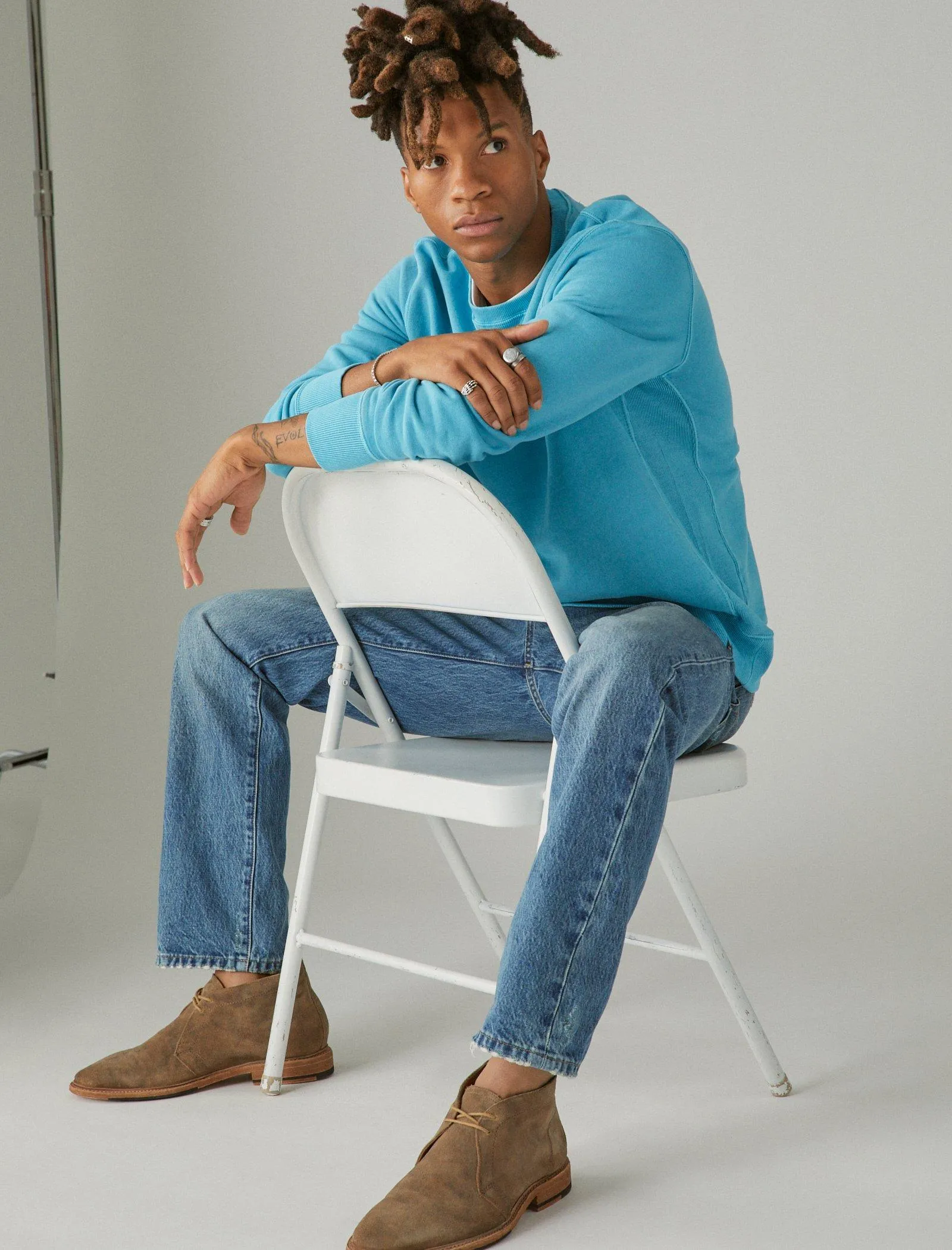 Lucky Brand Men's Cloud Soft Fleece Crew Neck Sweatshirt