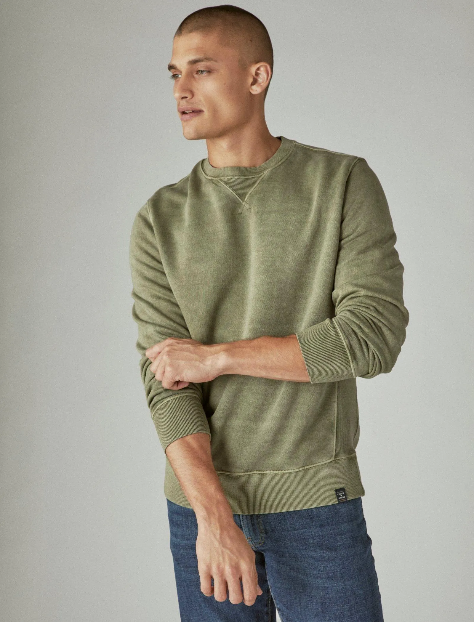 Lucky Brand Men's Cloud Soft Fleece Crew Neck Sweatshirt
