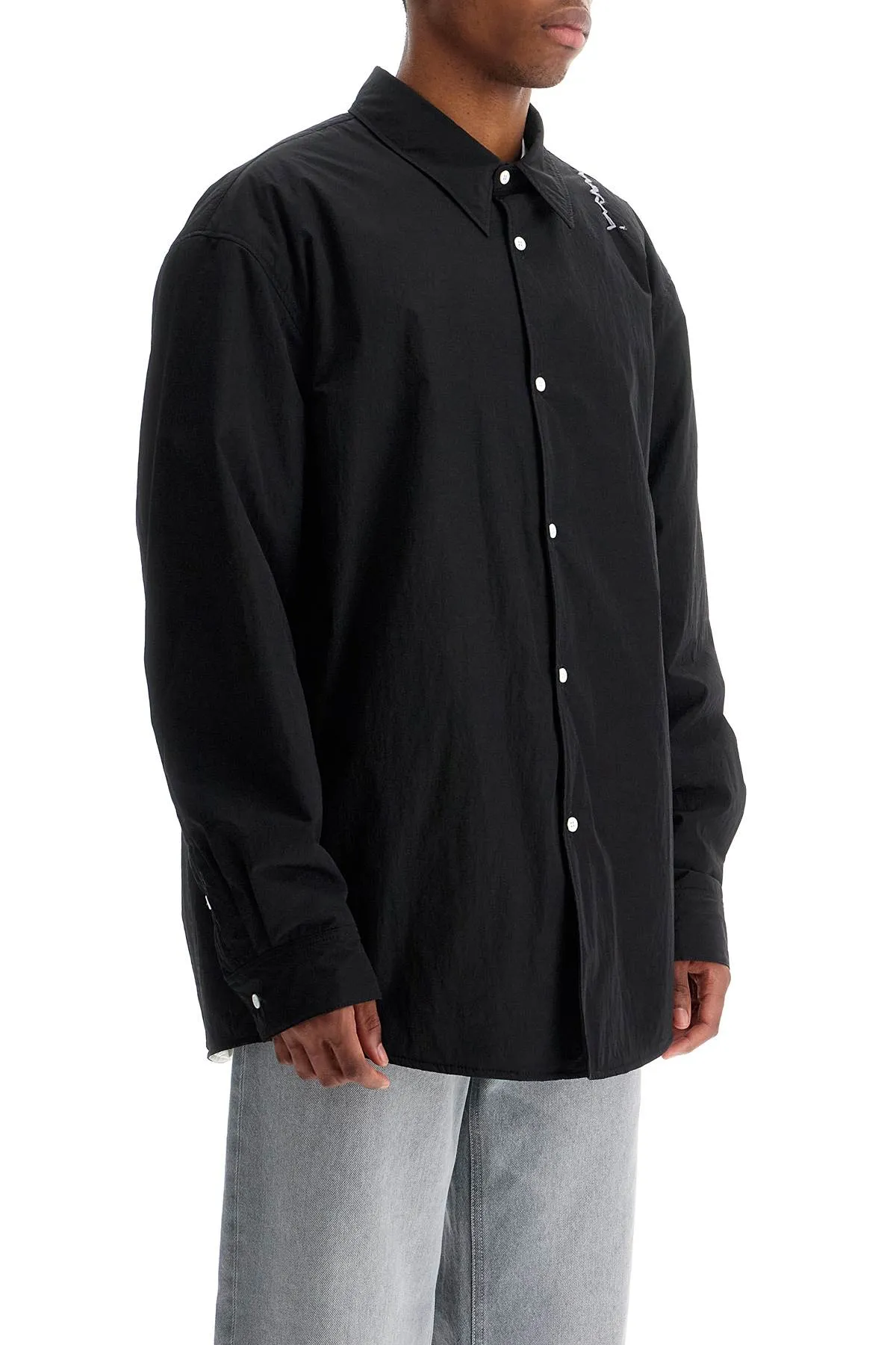 Marni Men's Padded Overshirt With Embroide Logo