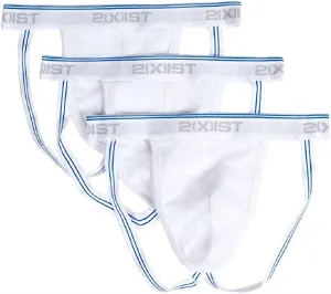 Men's 3-Pack Stretch Core Jockstraps In White