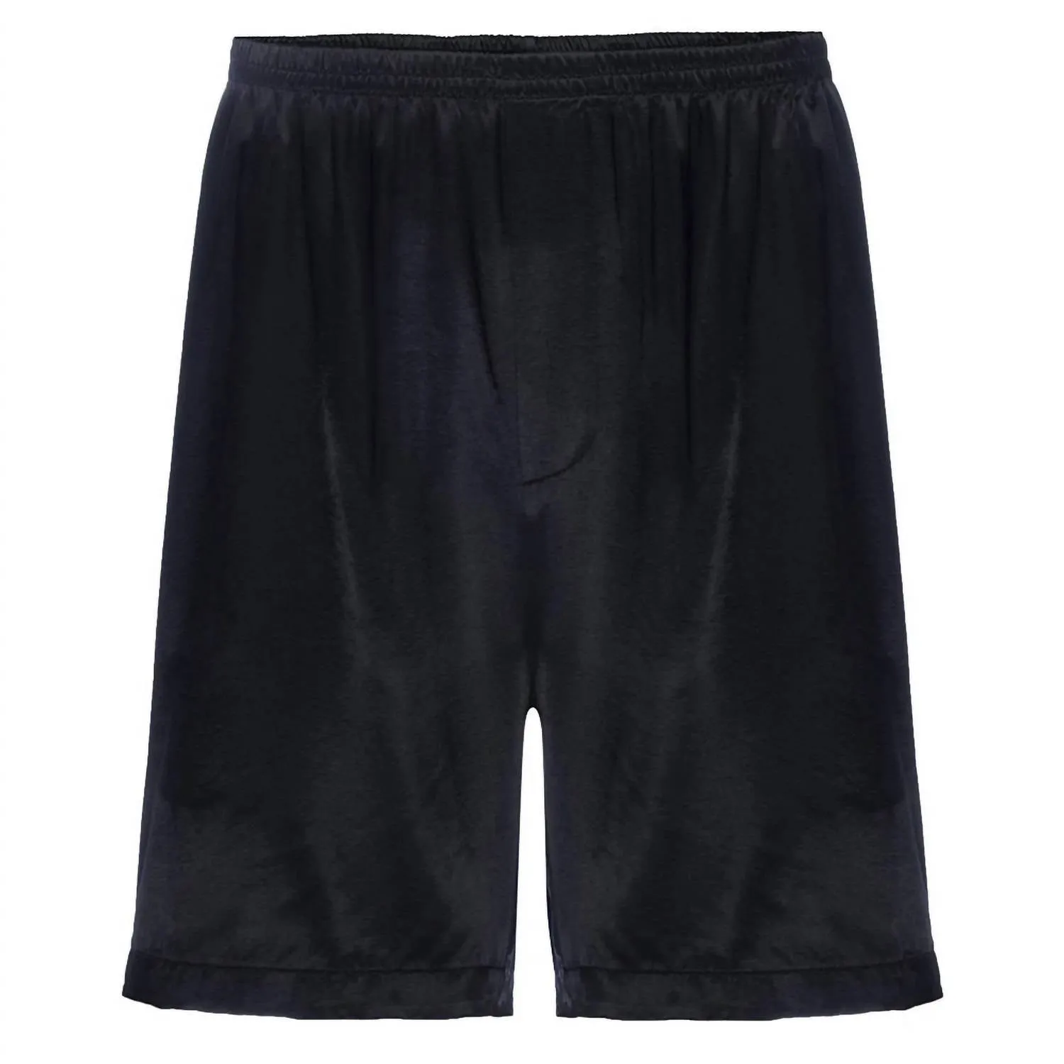 Men’S Adam Satin Boxer With Faux Fly In Black