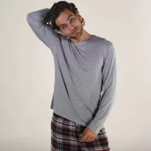 Men's Bamboo Rayon Long Sleeve Knit Sleep Shirt