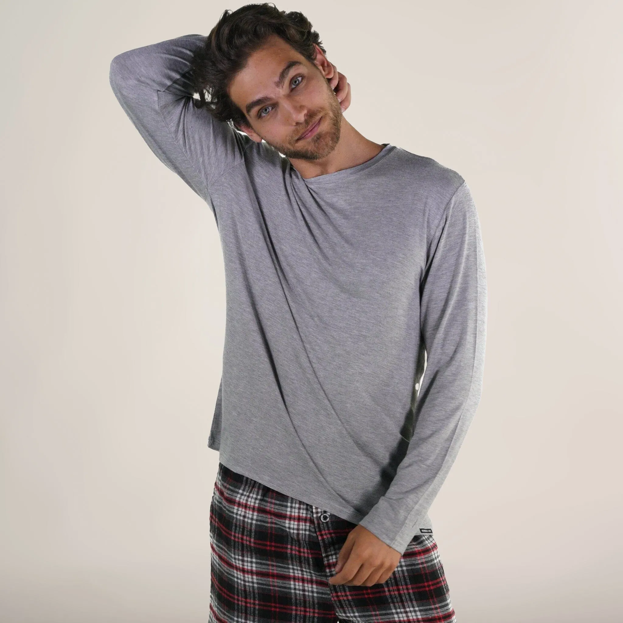 Men's Bamboo Rayon Long Sleeve Knit Sleep Shirt