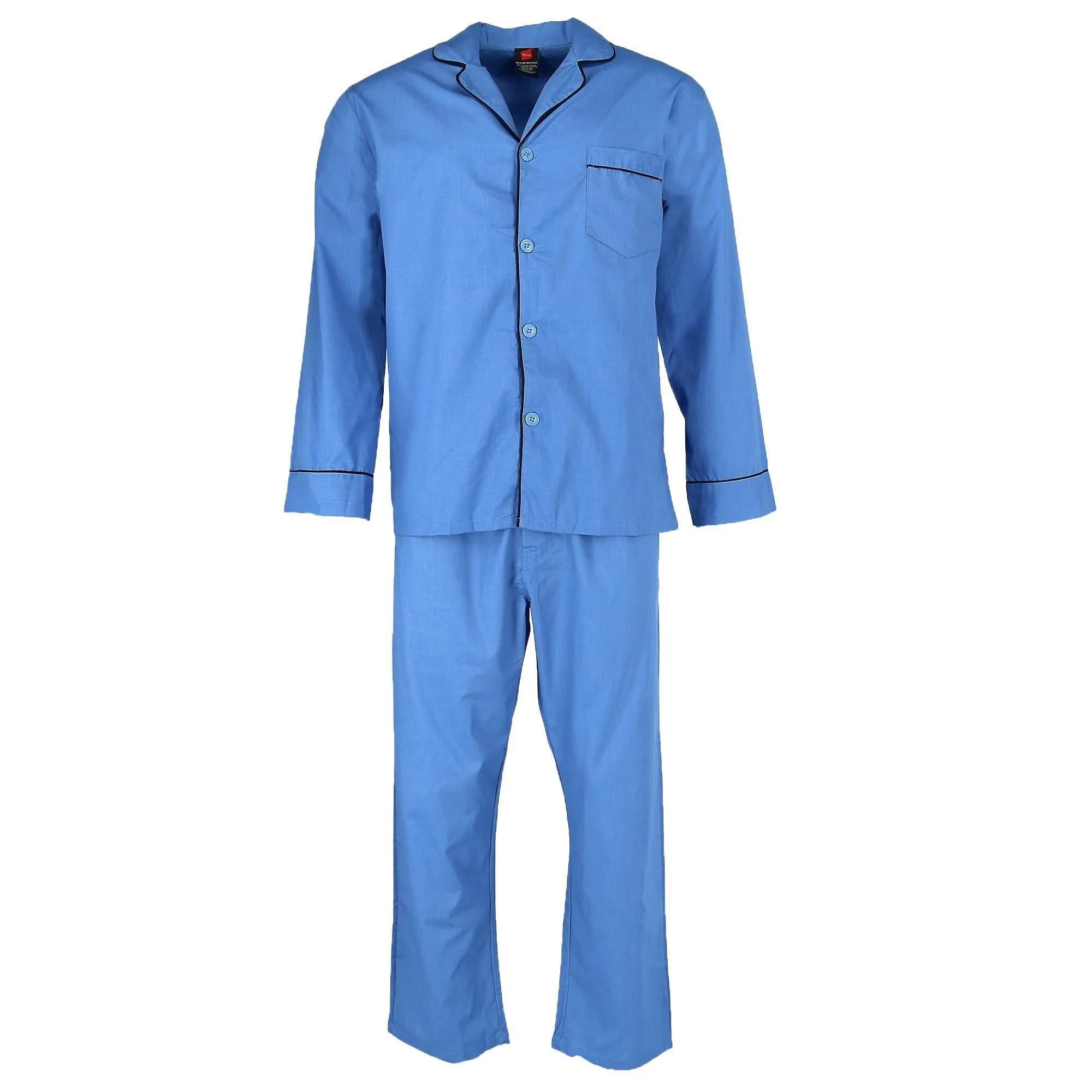 Men's Big & Tall Broadcloth Long Sleeve Pajama Set