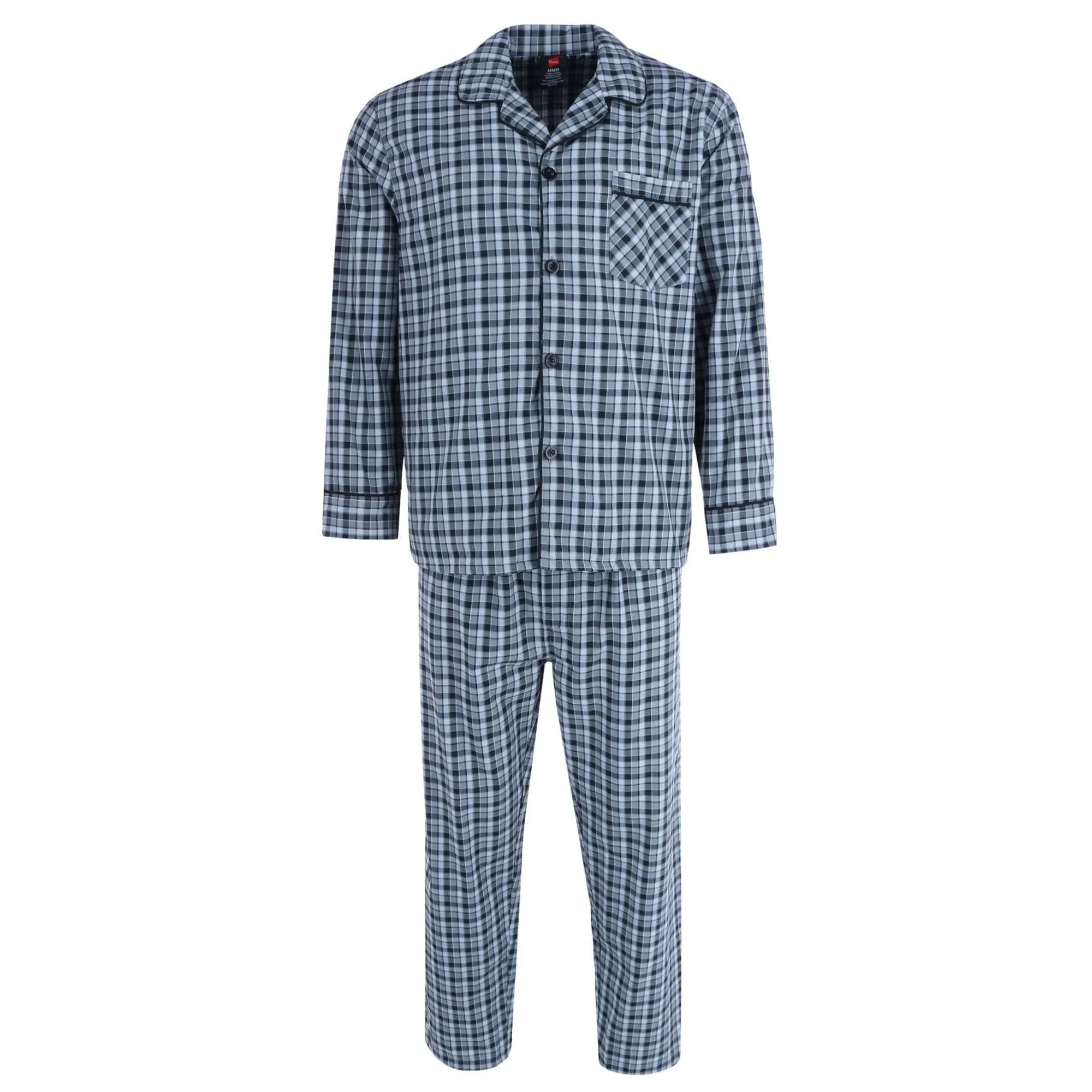 Men's Big & Tall Broadcloth Long Sleeve Pajama Set