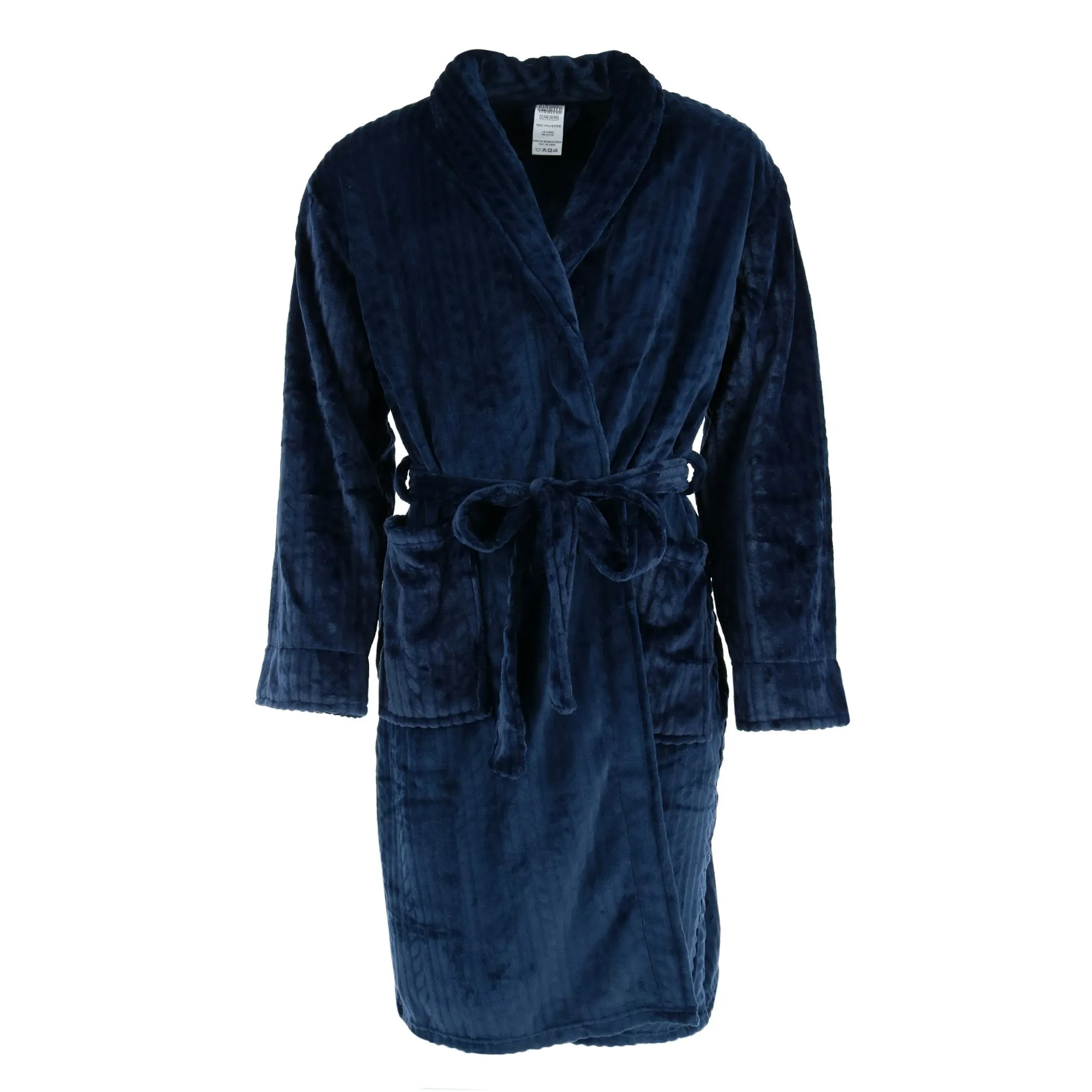 Men's Cable Shawl Collar Plush Robe