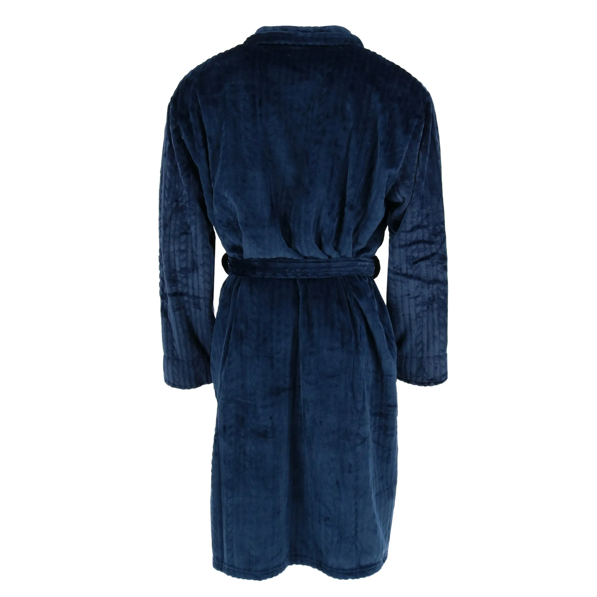 Men's Cable Shawl Collar Plush Robe