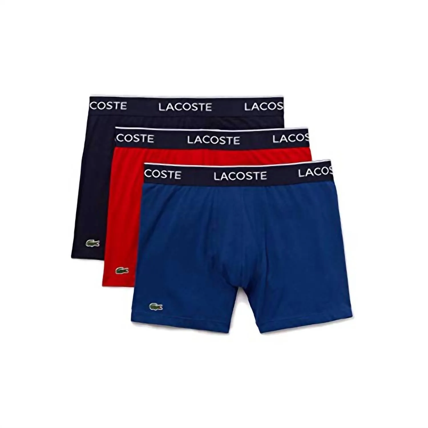 Mens Casual Classic 3 Pack Cotton Stretch Boxer Briefs In Navy Blue,red,methylene