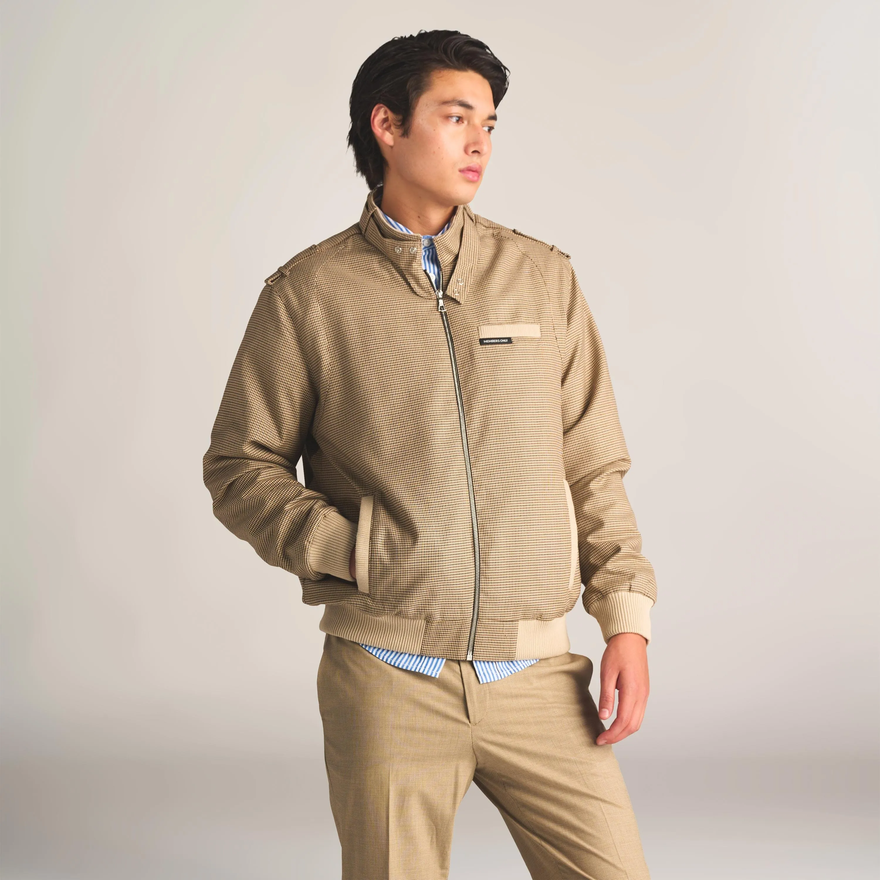 Men's Clinton Houndstooth Iconic Racer Jacket