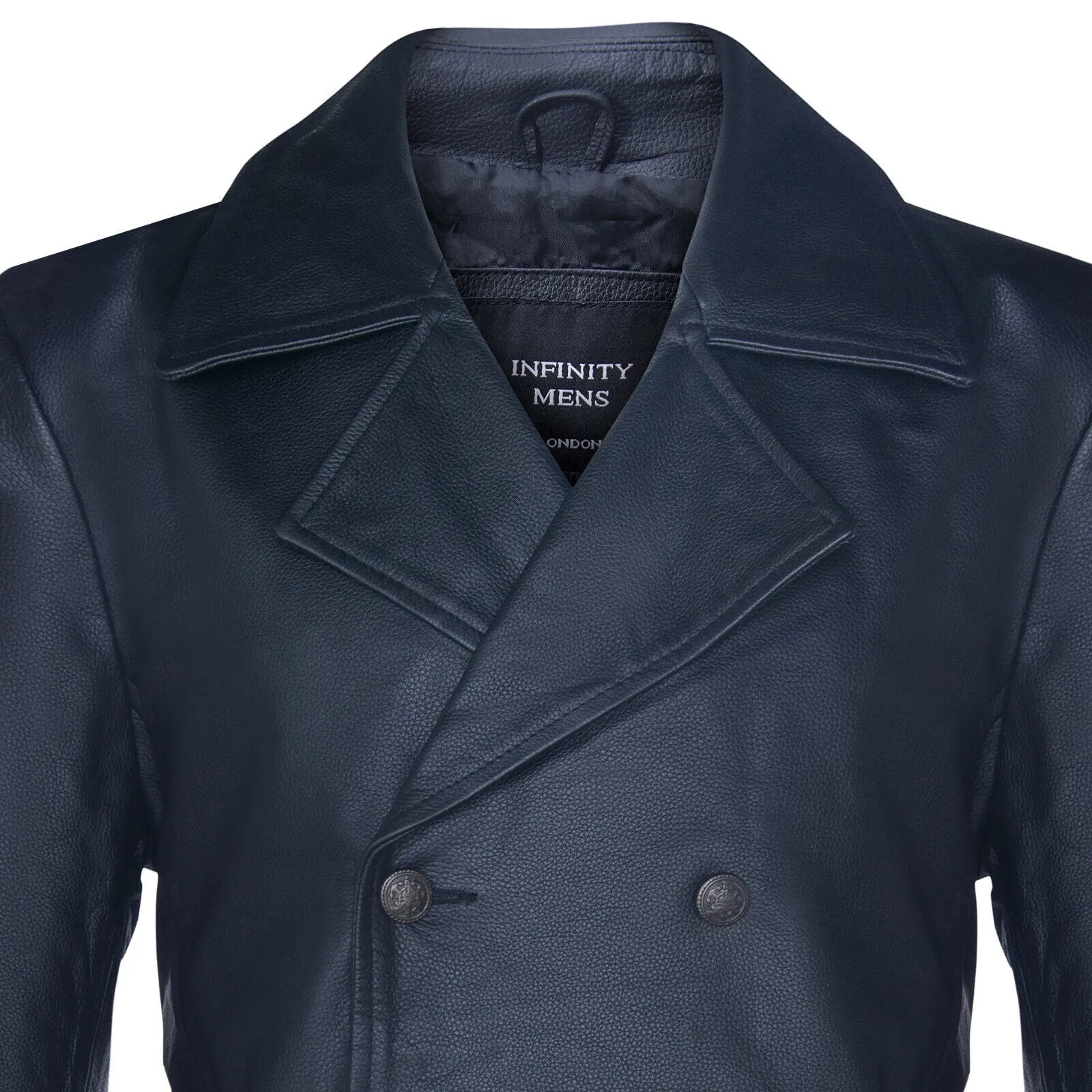 Mens Cowhide Leather Peacoat-Cordoba