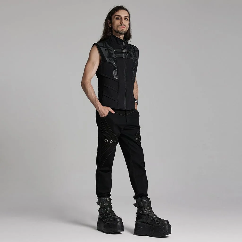 Men's Cyberpunk Bucke-up Zip Waistcoat