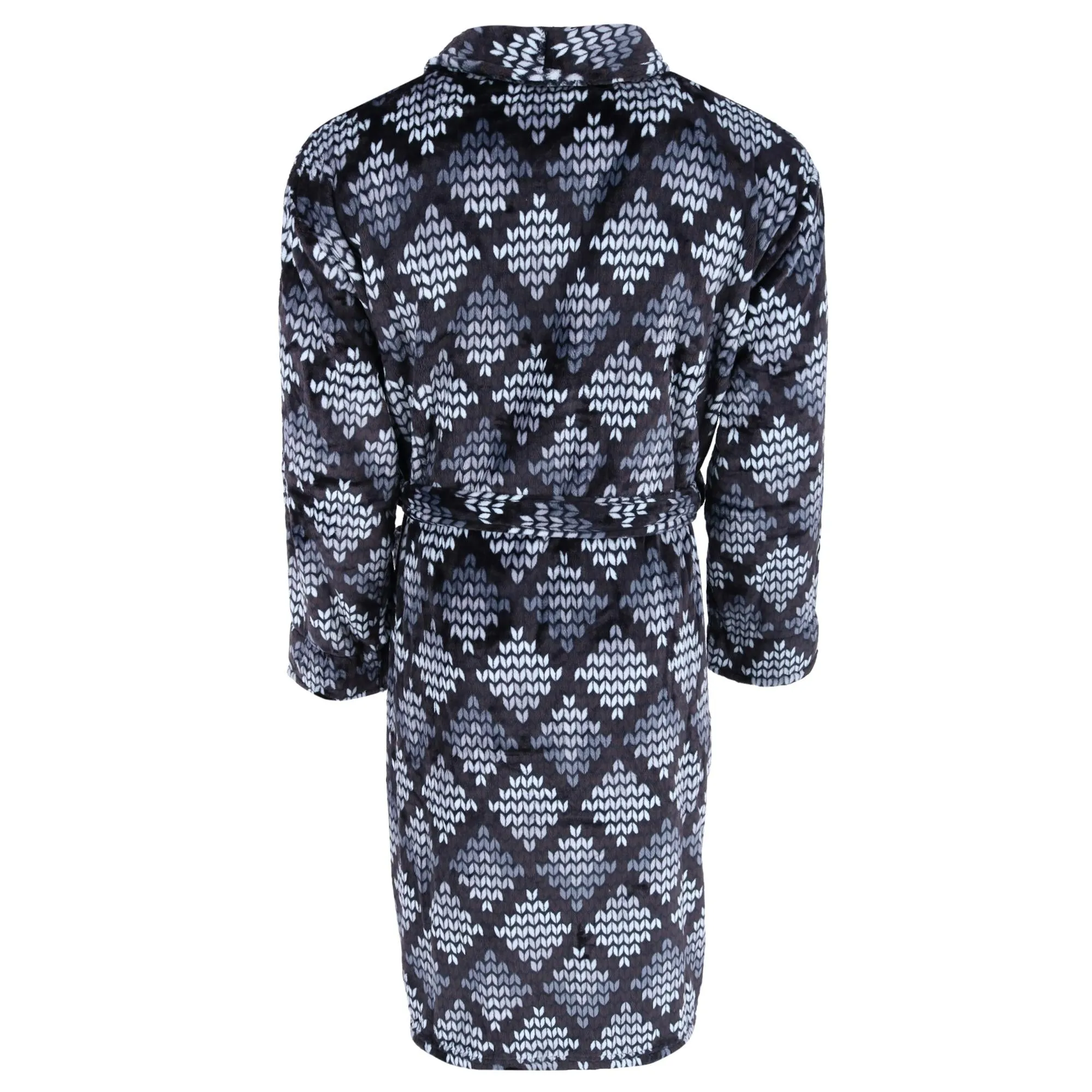 Men's Diamond Pattern Plush Robe
