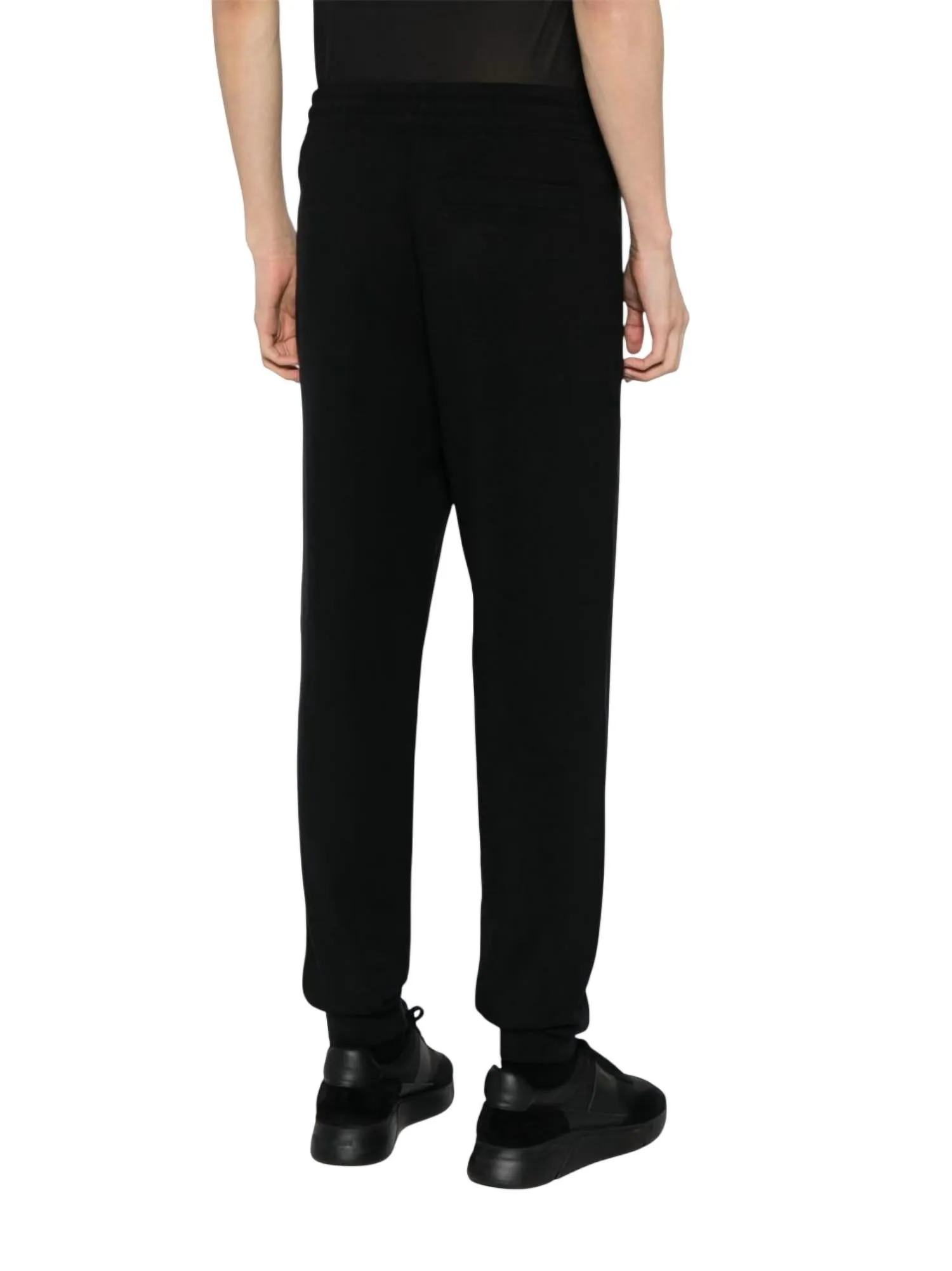 Men's Dimacs Thick Cotton Drawstring Waist Joggers Pants In Black