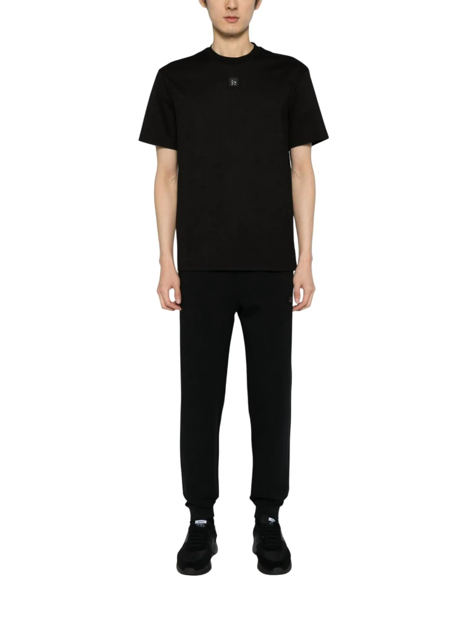 Men's Dimacs Thick Cotton Drawstring Waist Joggers Pants In Black