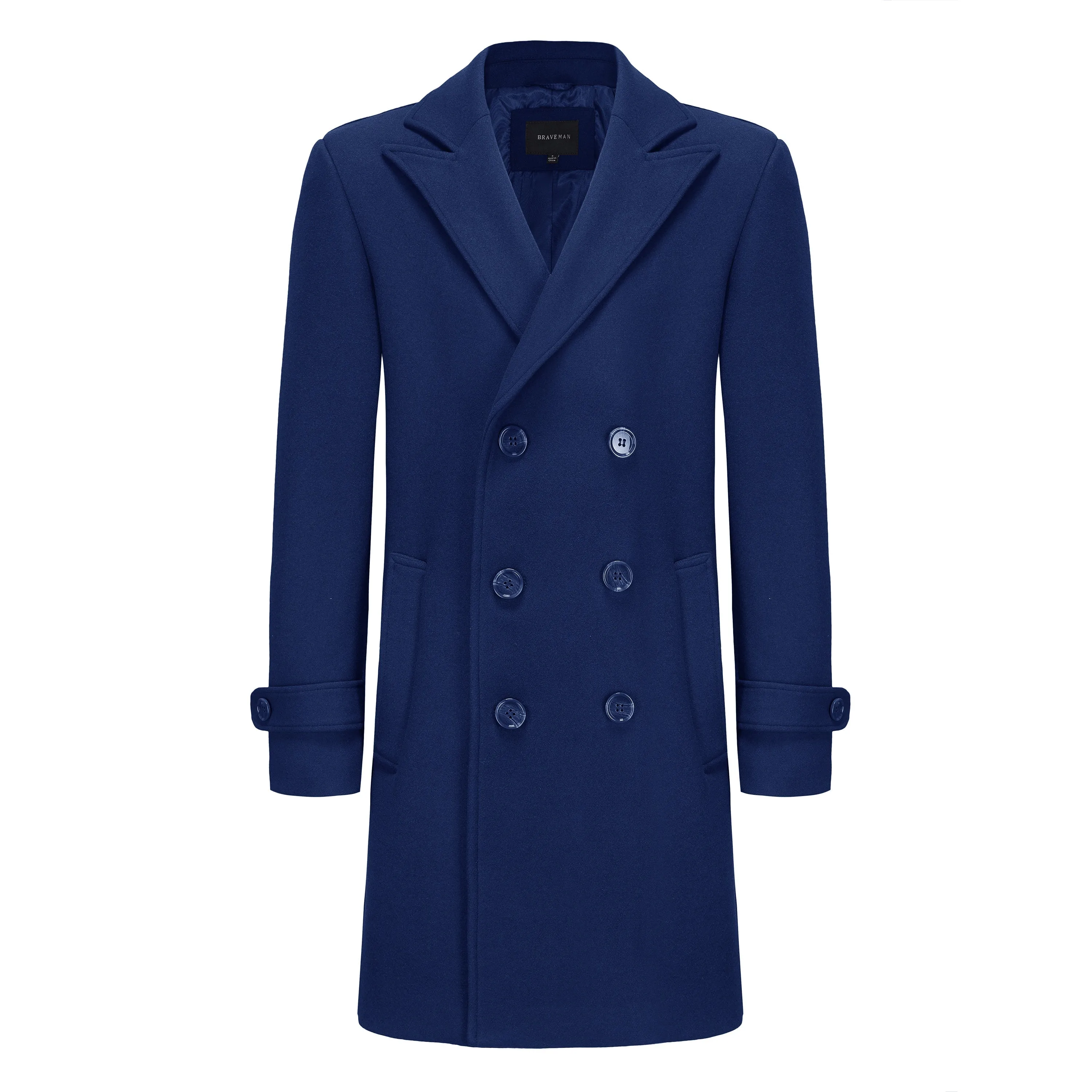 Men's Double Breasted Wool Blend Coats