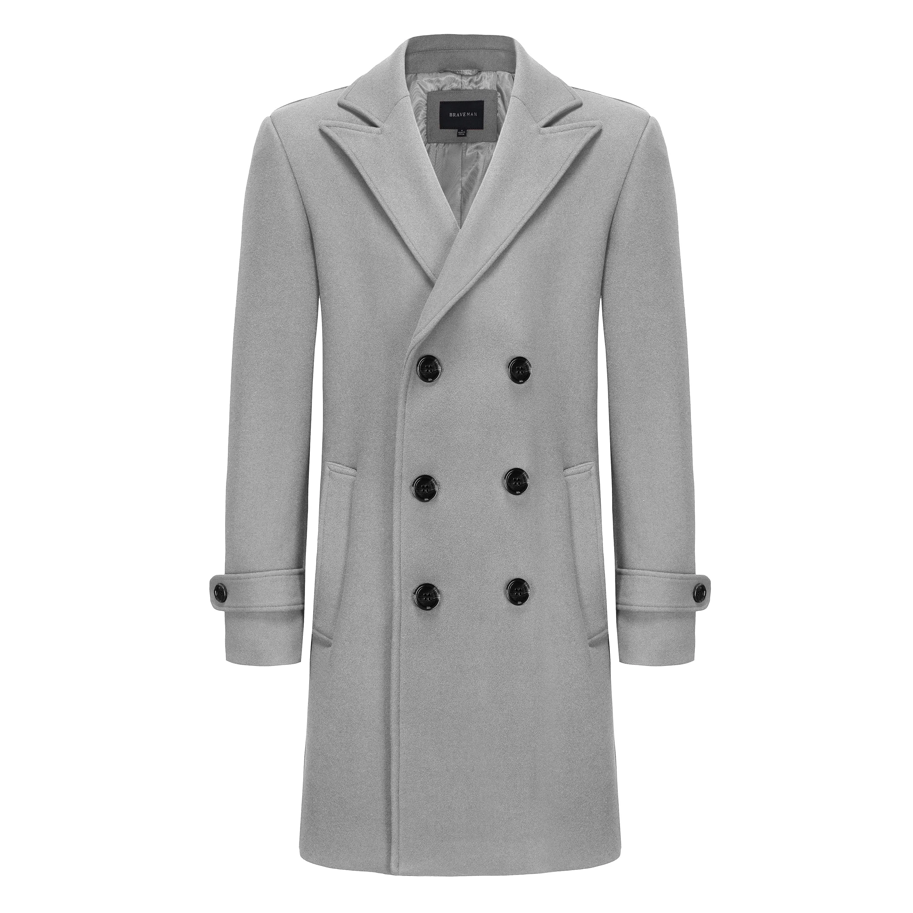 Men's Double Breasted Wool Blend Coats