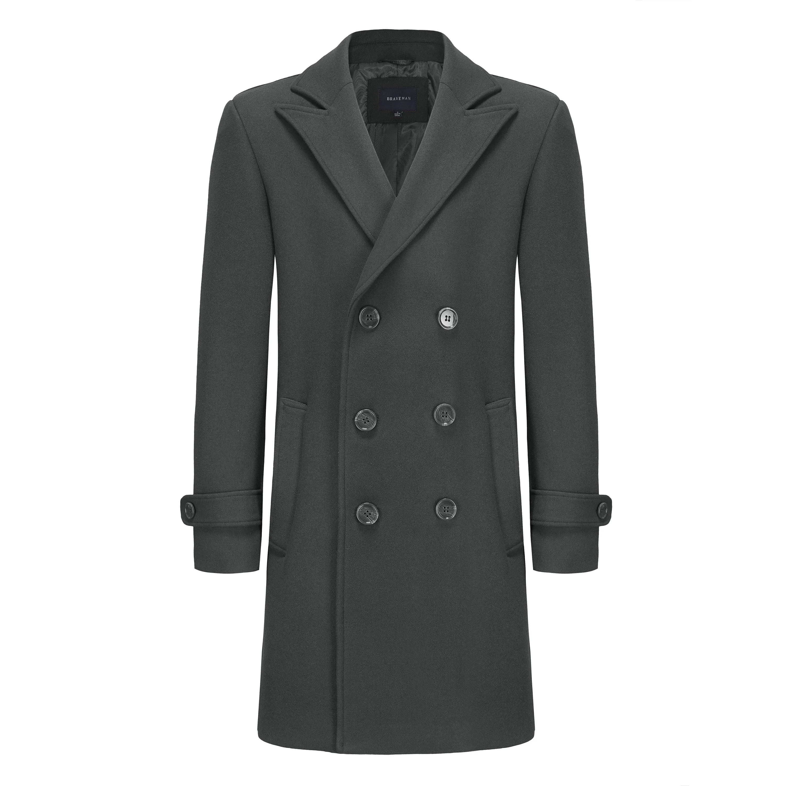 Men's Double Breasted Wool Blend Coats