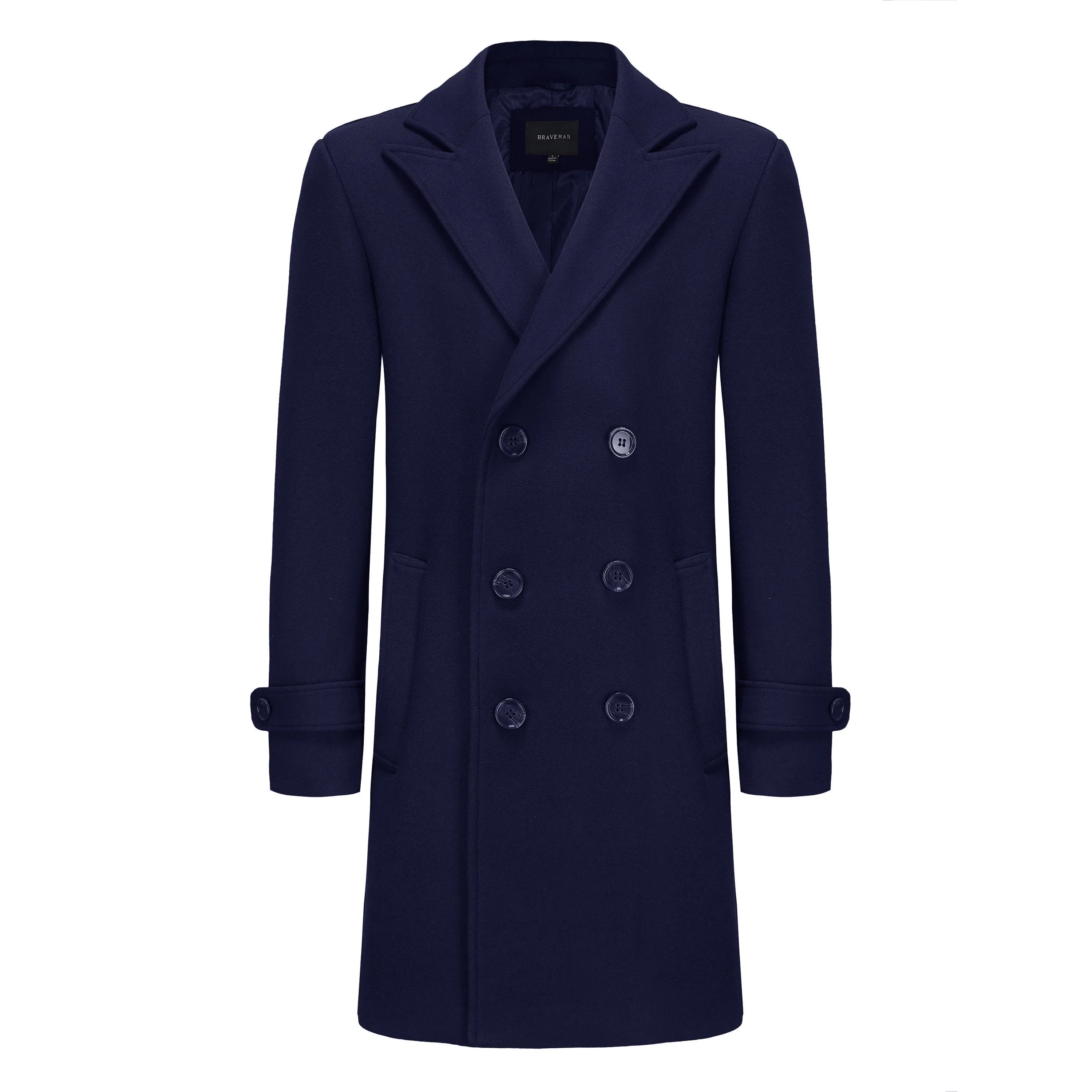 Men's Double Breasted Wool Blend Coats