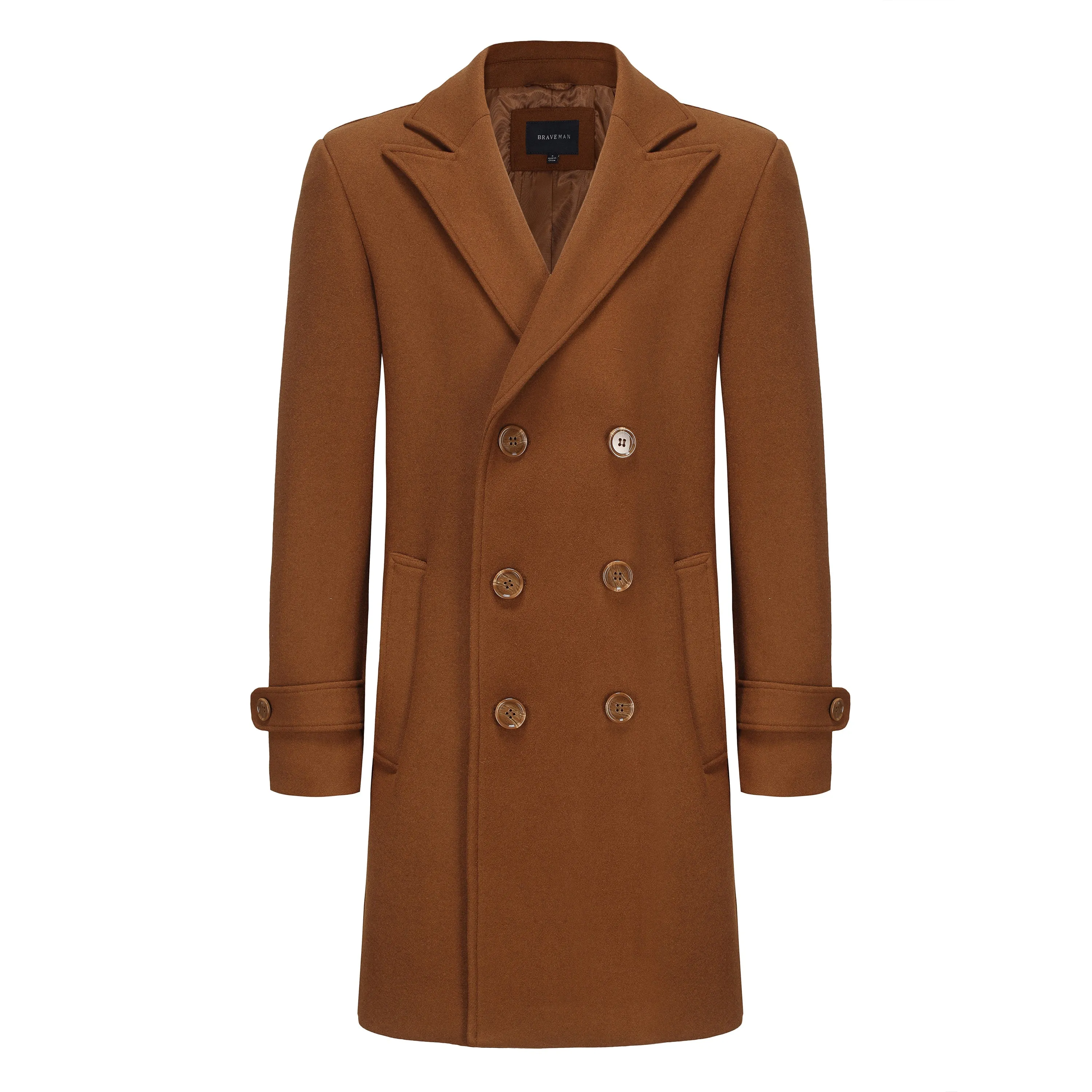 Men's Double Breasted Wool Blend Coats