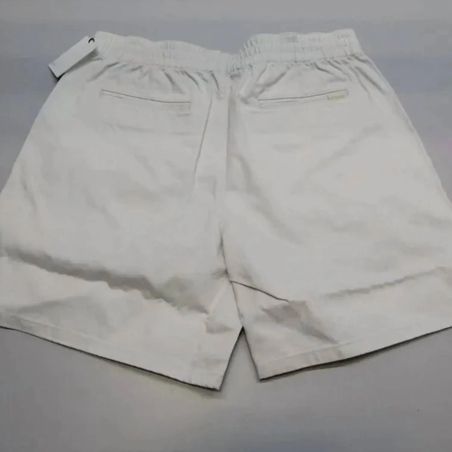 Men's Drawstring Chino Cotton Short In Silver Birch White