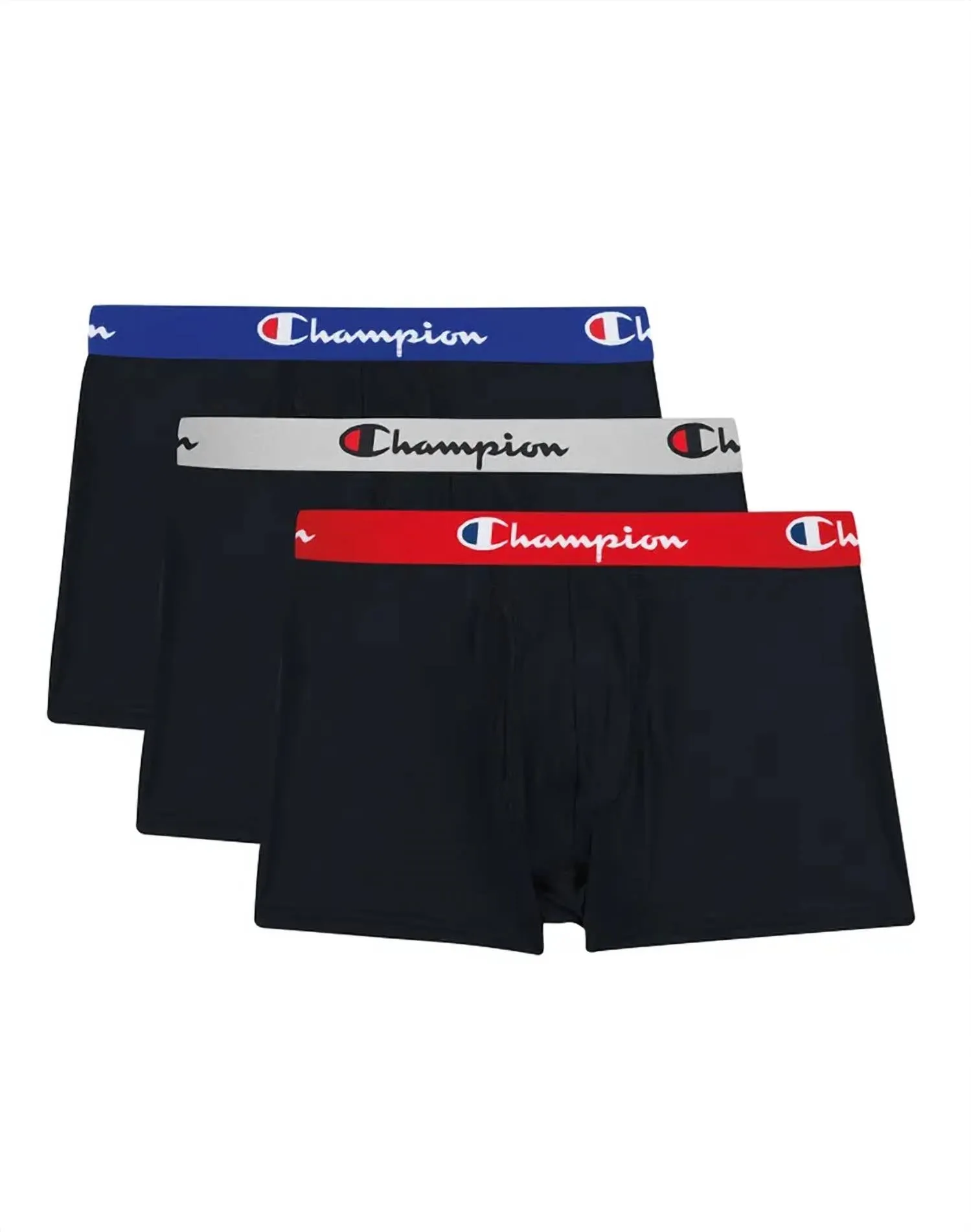 Men's Every Day Comfort Stretch Cotton Moisture Trunks 3-Pack In Black