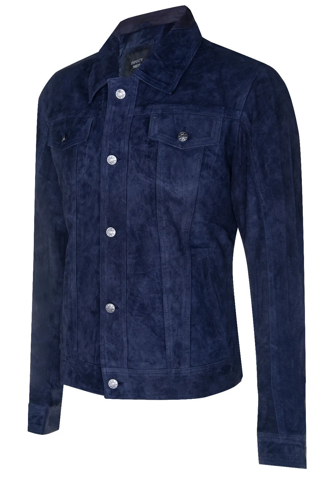 Mens Goat Suede Leather Jeans Jacket-Adelaide