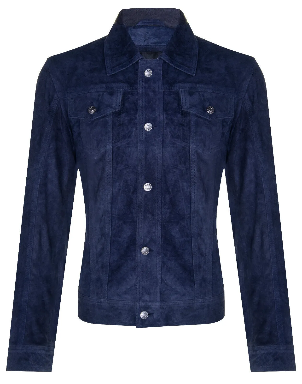 Mens Goat Suede Leather Jeans Jacket-Adelaide