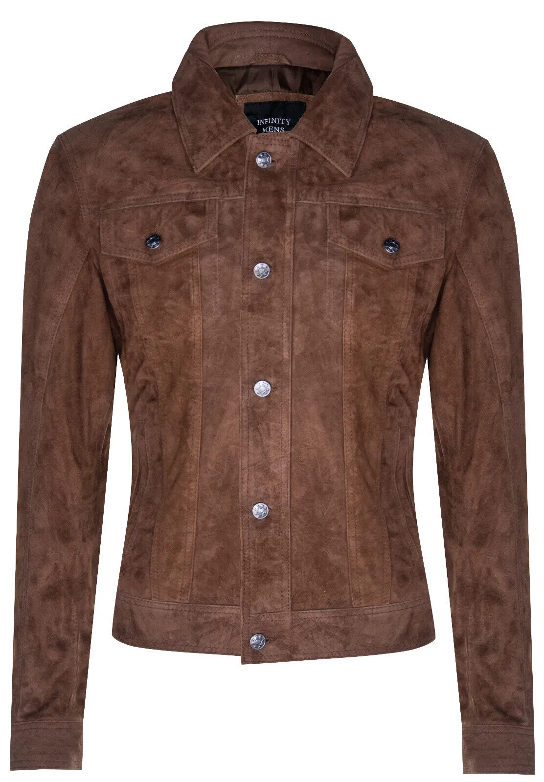 Mens Goat Suede Leather Jeans Jacket-Adelaide