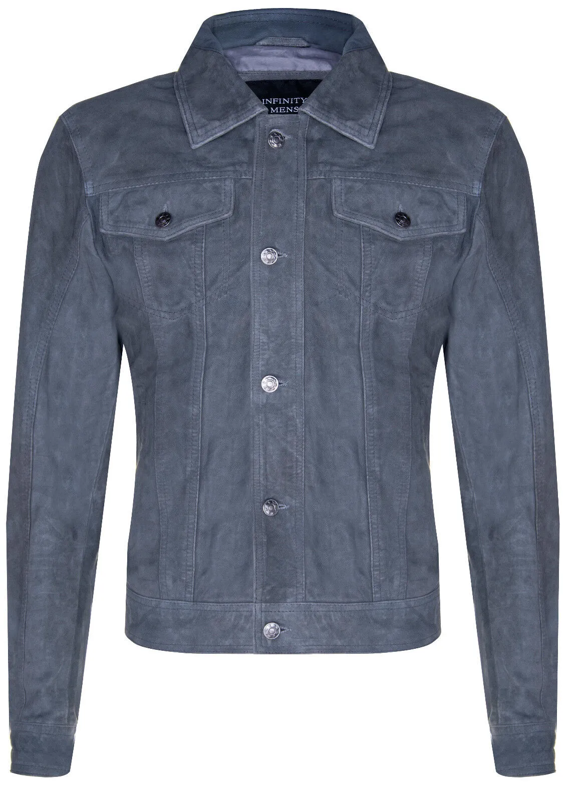 Mens Goat Suede Leather Jeans Jacket-Adelaide